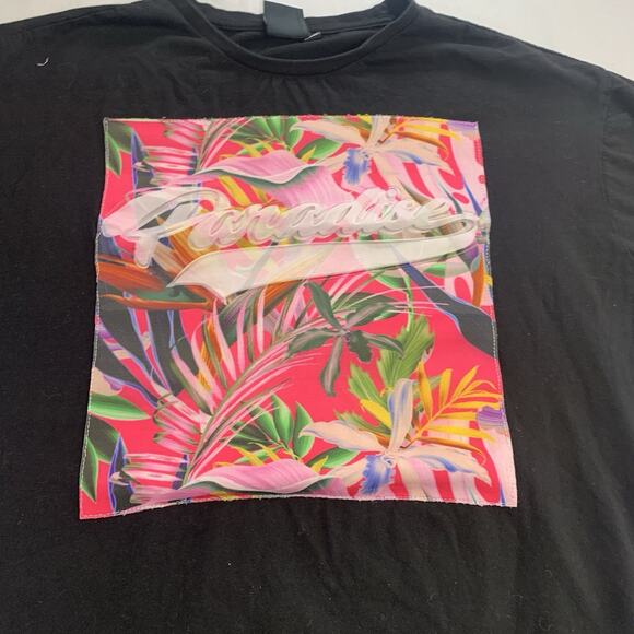 Akademiks T-Shirt Mens 3XL Pink Graphic Paradise Floral Hip Hop - Picture 2 of 9